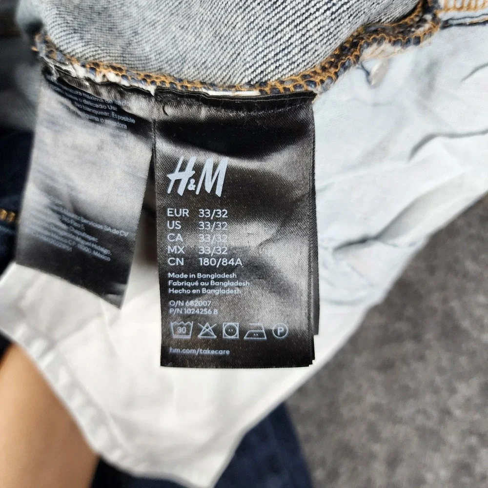 H&M Slim‎ Jeans Women 33/32 Dark Indigo Blue Stretch Denim Mid Rise Classic